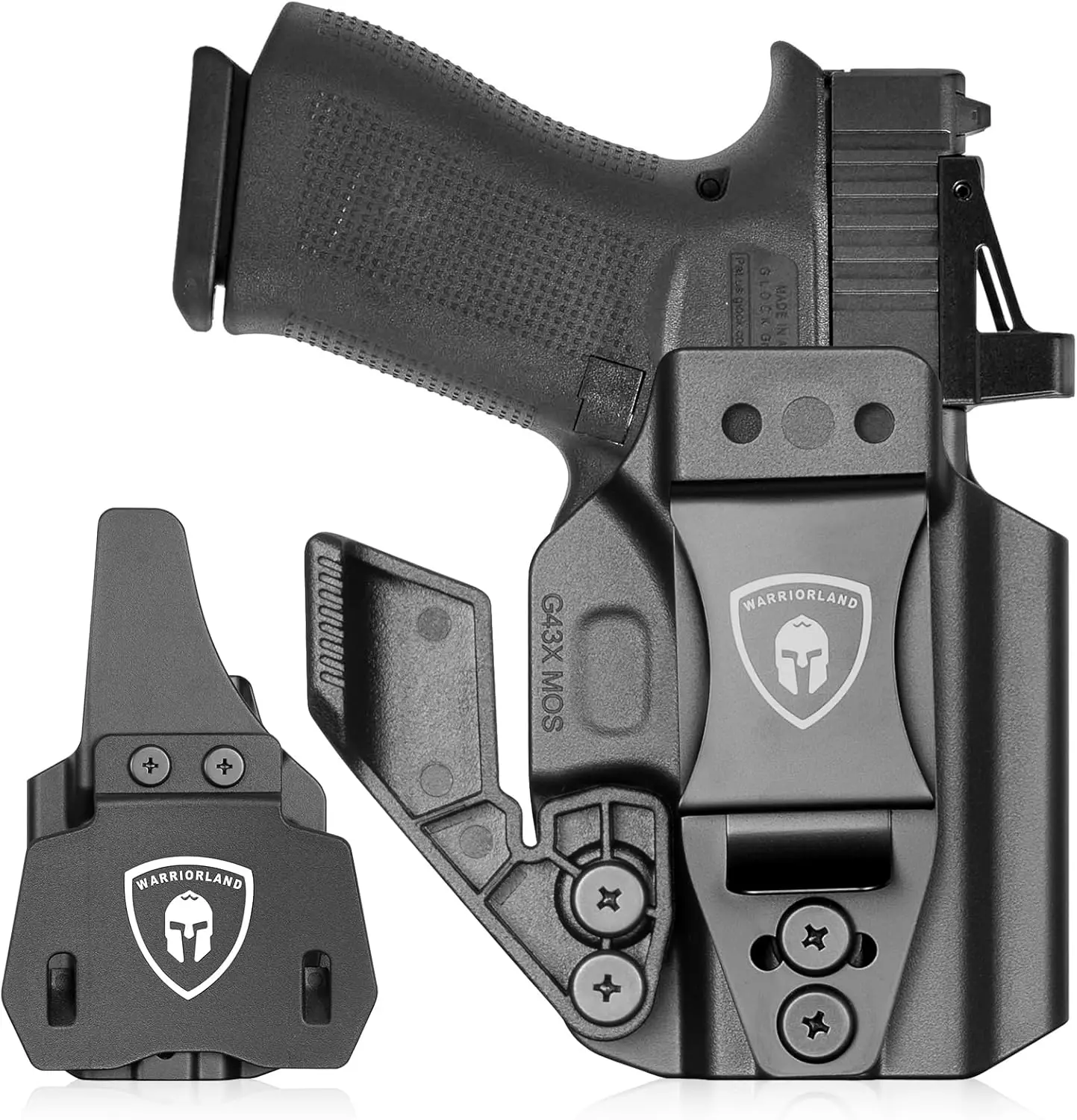 IWB/OWB For G43x Holster,For Glock 43 / 43X / 43X MOS (No Light/Laser),Removable Concealment Claw,Paddle Included,Right Hand