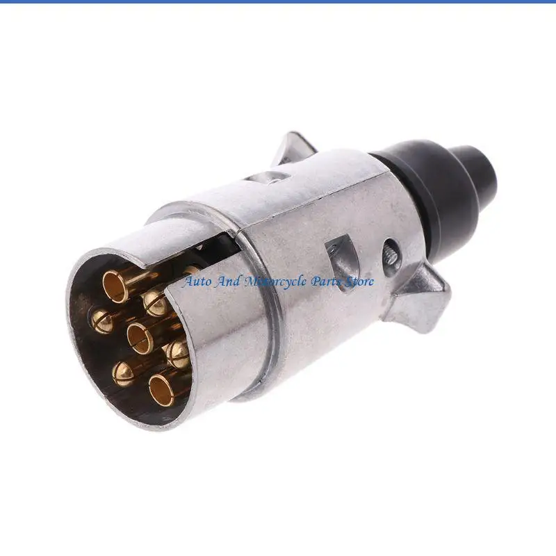 P9FD 12V 7 Pin Round Connector Towing Trailer Plug Truck Replacement Adapter