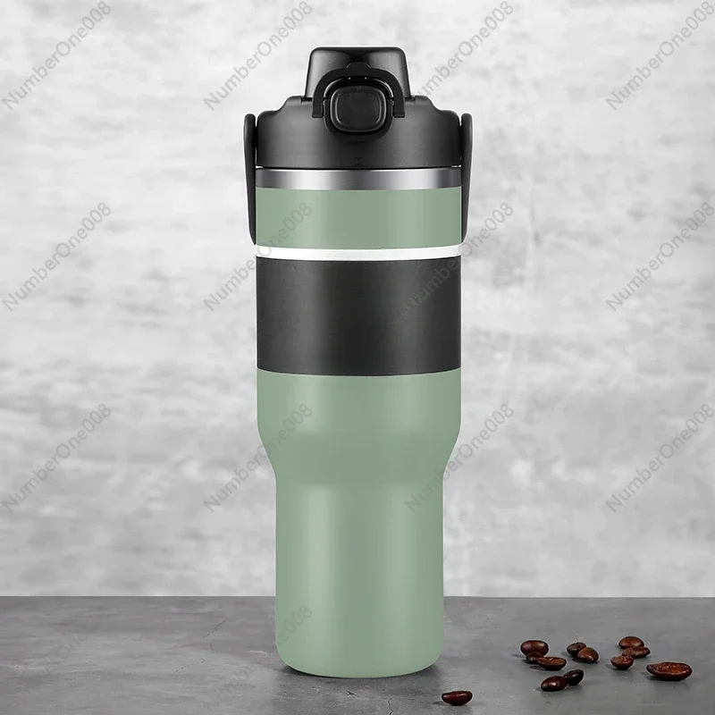 Douyin Popular Big Mac Car Thermos Cup 304 Large Capacity Xia Liang Cup Girls High Value Double Drink Ice Cup