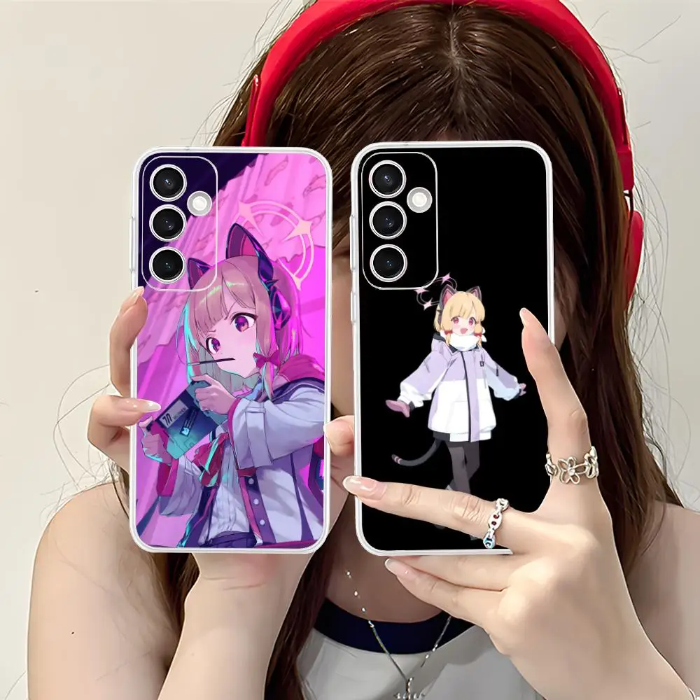 Blue Archive Momoi Phone Case for Samsung Galaxy S25 S24 S23 S22 S21Plus FE Ultra Soft TPU Clear Shockproof Cover