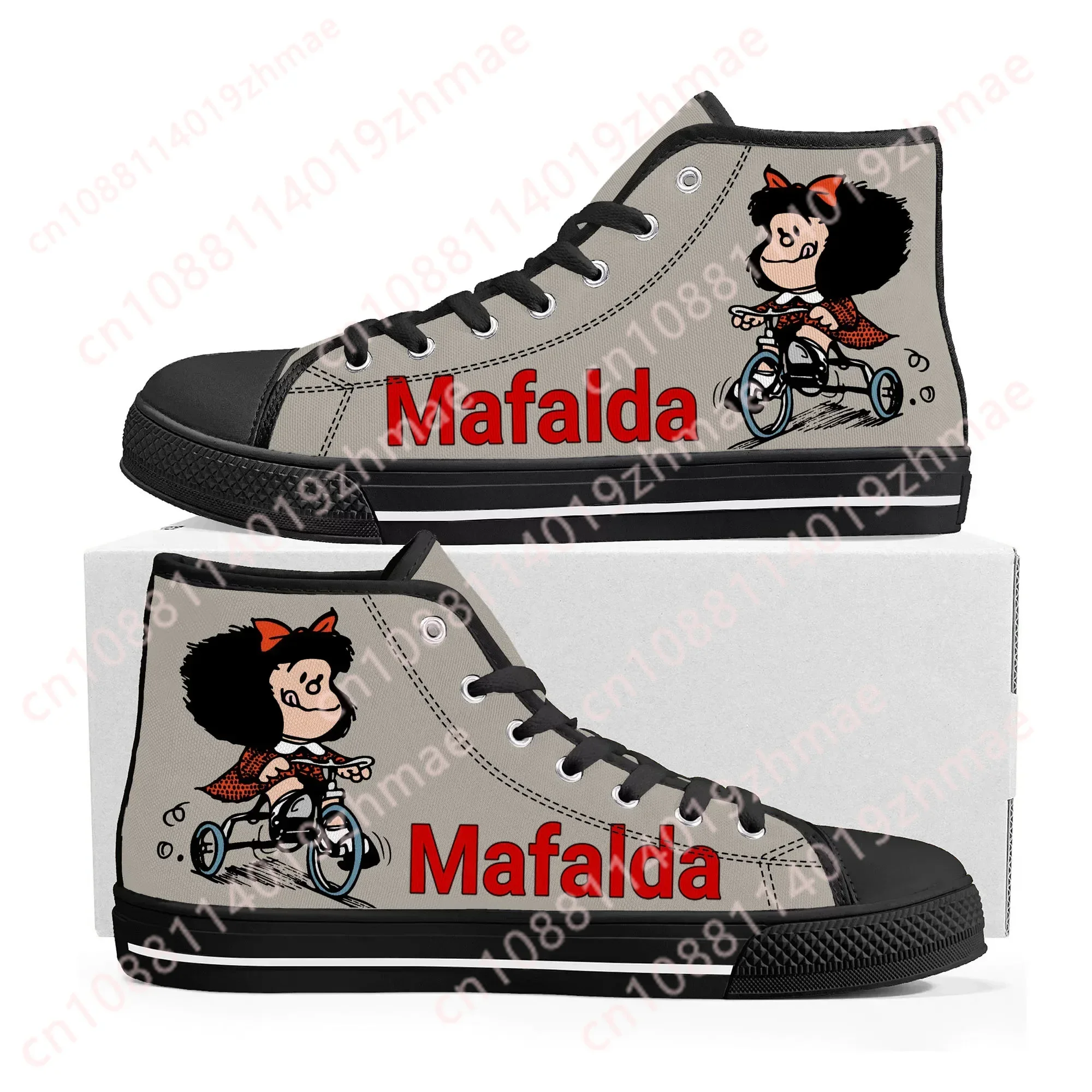

Популярные кроссовки с мультяшным принтом Mafalda, мужские, женские, подростковые, модные, высококачественные, холщовые, на заказ, для пар