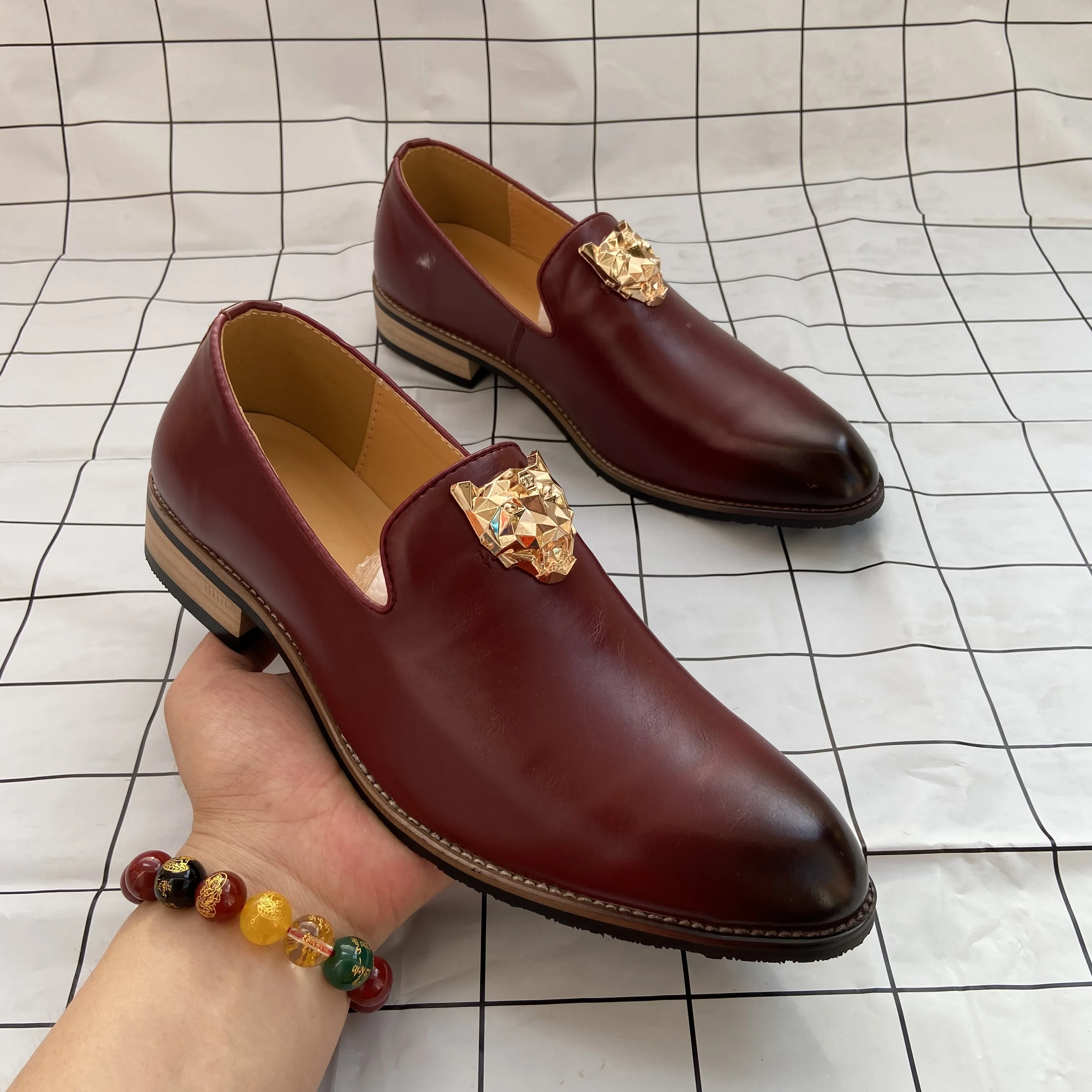 

Lion Head Brand original shoes for man formal loafers shoes for man eleganti men dress shoes wedding office casual business prom