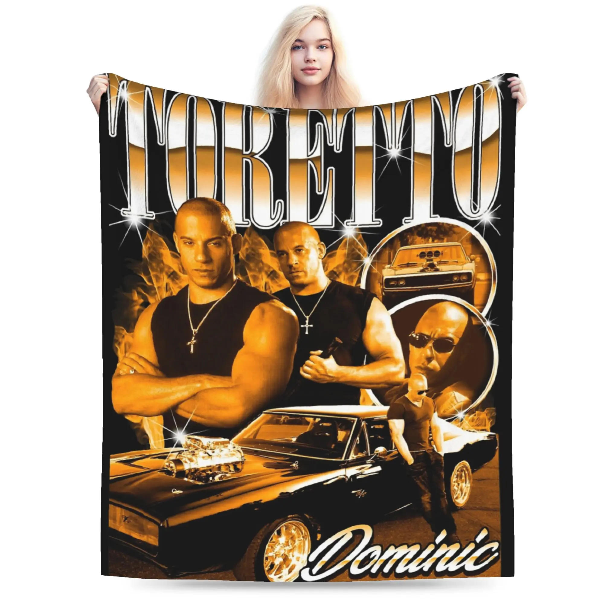 Dominic Toretto F&F Y2K Blankets Flannel All Season  Portable Super Warm Throw Blankets for Home Couch Bedspreads