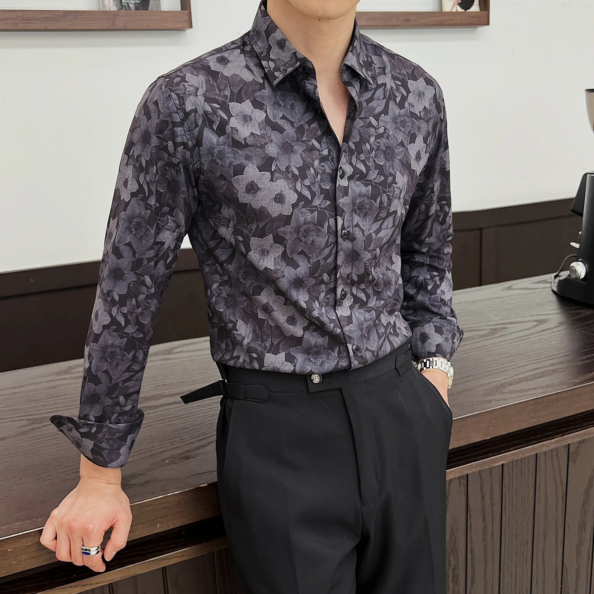 Autumn/Winter Casual Shirt for Men Long Sleeve Slim Fit Business Dress Shirts Versatile Social Office Blouse Men Clothing M-4XL