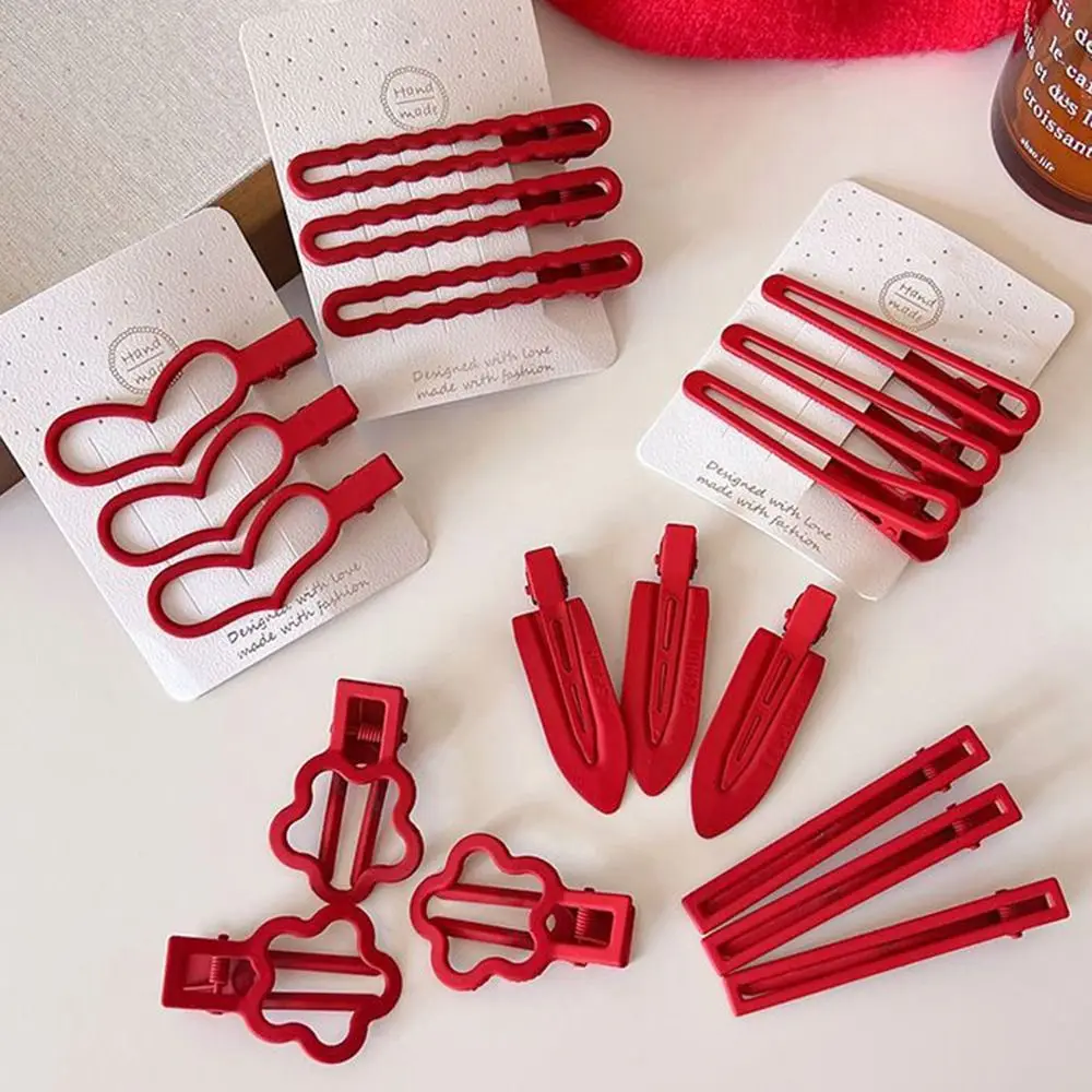 

New Year Headwear New Year's Red Hair Clip Red Headdress Red Rhinestone Hairpin Fresh and Sweet Chinese Style