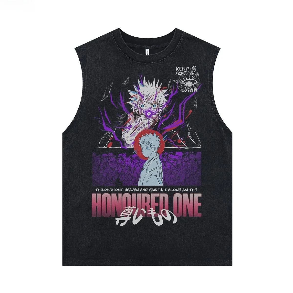 バンダイアニメプリントメンズタンクトップ男性ノースリーブシャツヴィンテージウォッシュド女性特大ジム服男性ベスト夏 Y2k 服