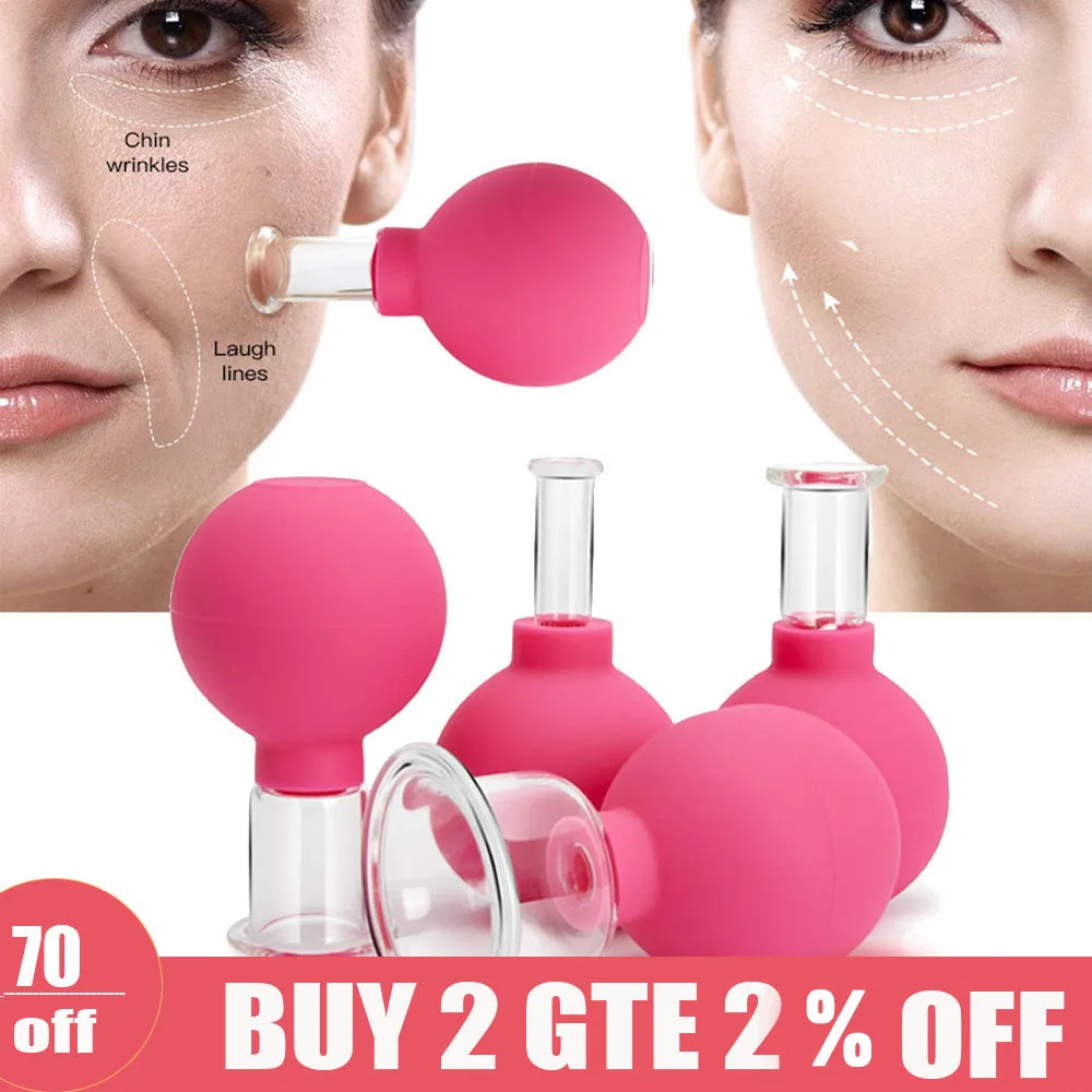 Rubber Vacuum Cupping Massage Facial Suction Cups Anti Cellulite Cans Face Massage Vacuum Jar Anti-Wrinkle Therapy Cupping Jars