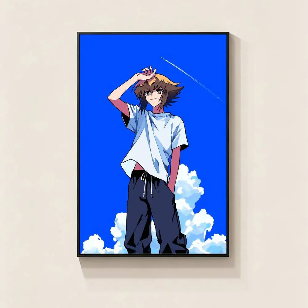 YU GI OH GX Hero J-Jaden Y-Yuki Poster Waterproof Wall Art Sticker For Bar Living Room Vintage Decor