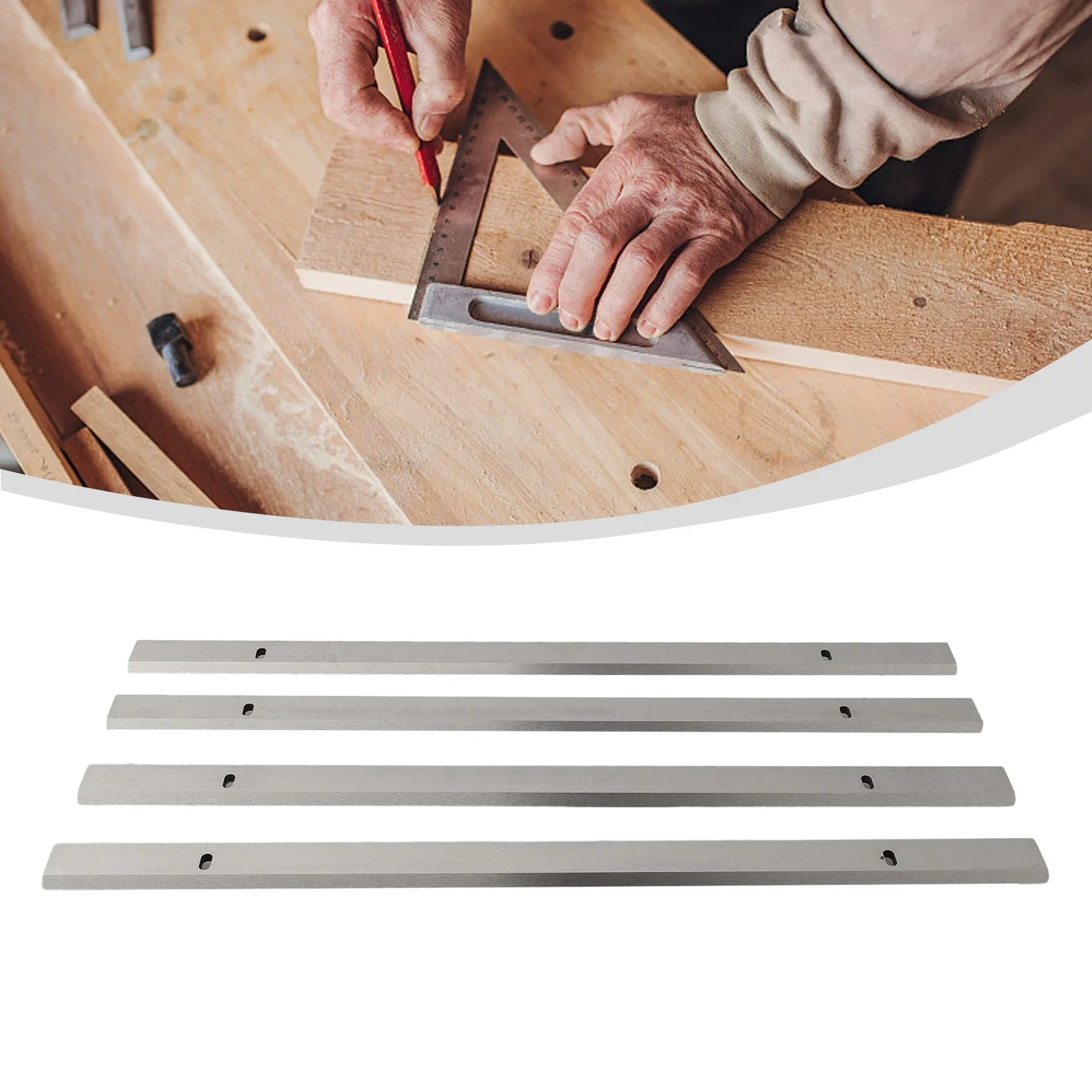 

Compatible Replacement Blade Pack Featuring Four High Speed Steel Pieces For Various Thirteen Inch Crafting Tools