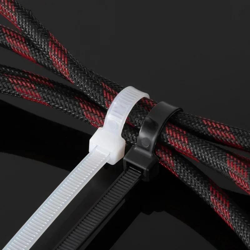 100 stks Nylon Kabelbinders Zelfsluitende Touwriemen Verstelbare Kabel Bevestiging Wrap Touwriemen Groothandel Bureau Kabelmanagement