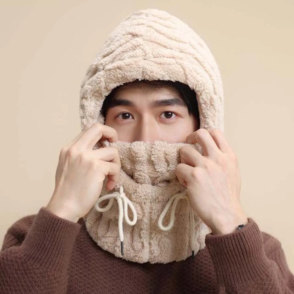 Versatile Adjustable Strap Warmer Wrap Head Hat Polyester Soft Compact Cap Scarf Solid Color All-match Ski Windproof Cap Autumn