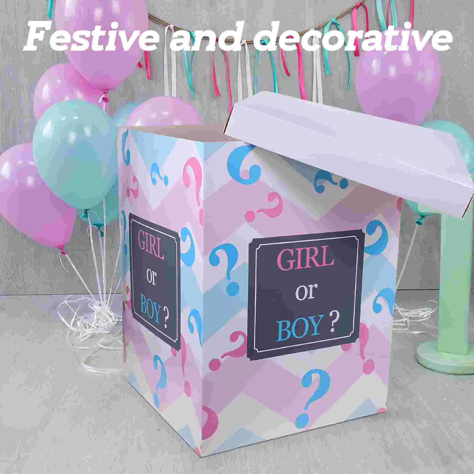 1 Set Infant Gender Reveal Balloon Box Boy or Girl Balloon Box Baby Gender Reveal Box