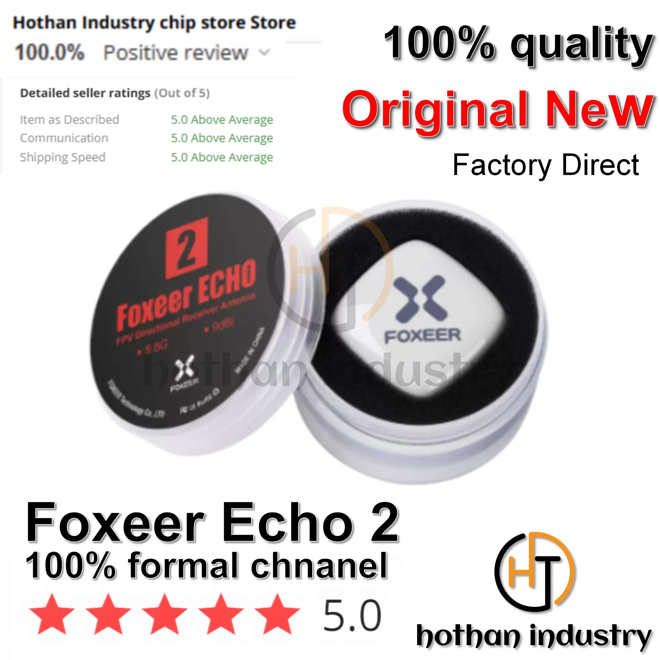 (1PCS) 100% NEW Foxeer Echo 2 Patch Antenna 9dBi 5.8GHz RHCP LHCP SMA Mini FPV Antenna for Racing Drone