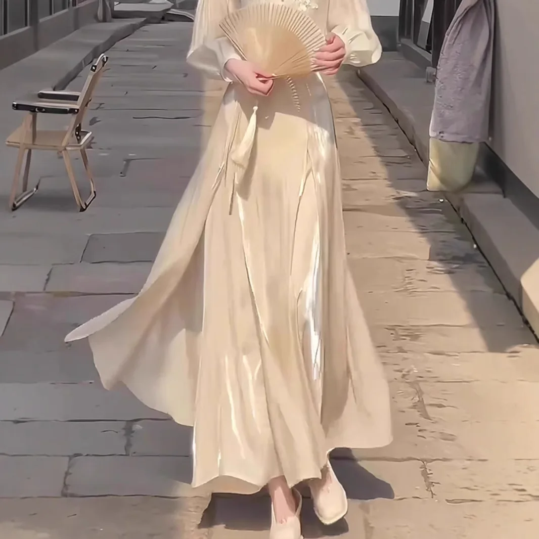 2026 fashion temperament skirt women's high-end sense streamer new Chinese style skirt niche