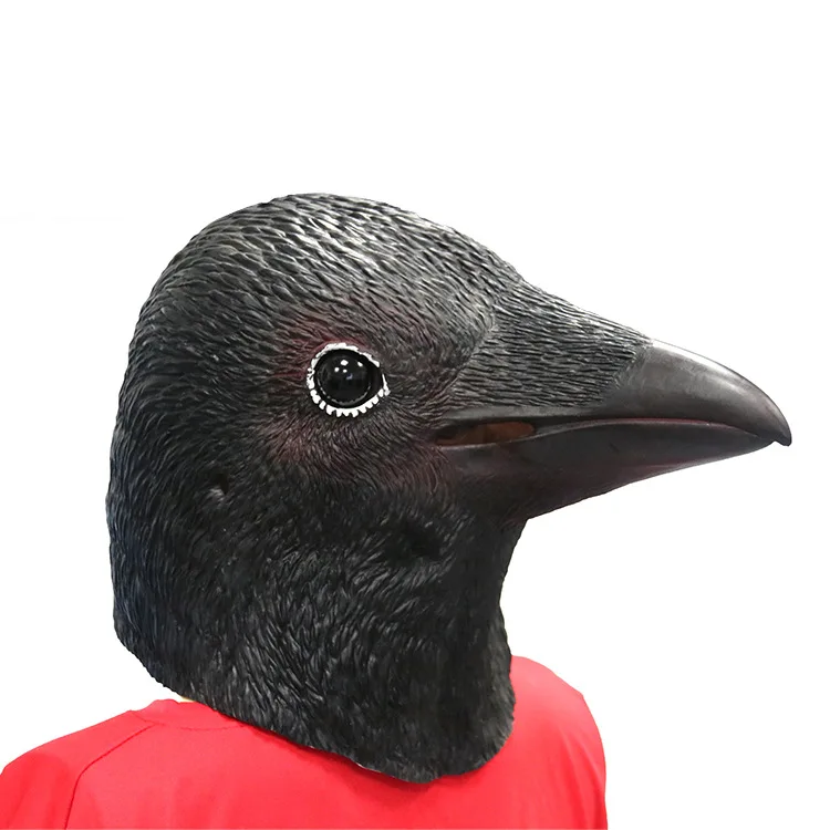 Halloween crow mask latex cute animal full head set crow beak mask party mask