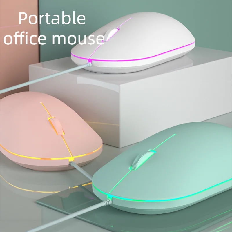 Mini Mouse P2 Wired Mini Mouse Home Office Laptop Desktop Luminous Cute Universal Mouse USB 1600 DPI Optical Creative Computer