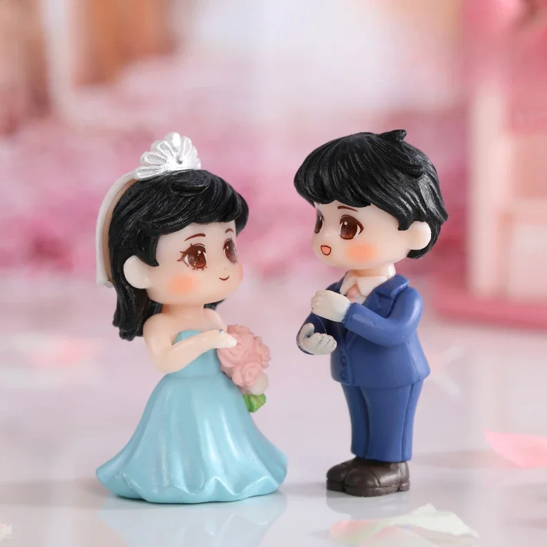 2Pcs Wholesale creative new wedding dress couple wedding decoration accessories couple holiday gifts room decorations