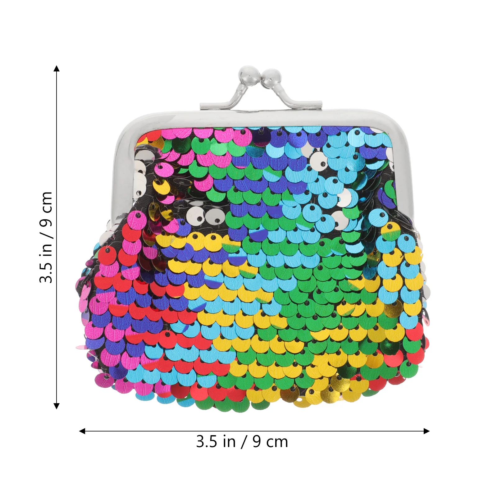 2 قطع النساء الترتر محفظة للعملة الصغيرة خفيفة الوزن قبلة قفل عملة المحفظة البسيطة تغيير المحفظة المحمولة دائم #3