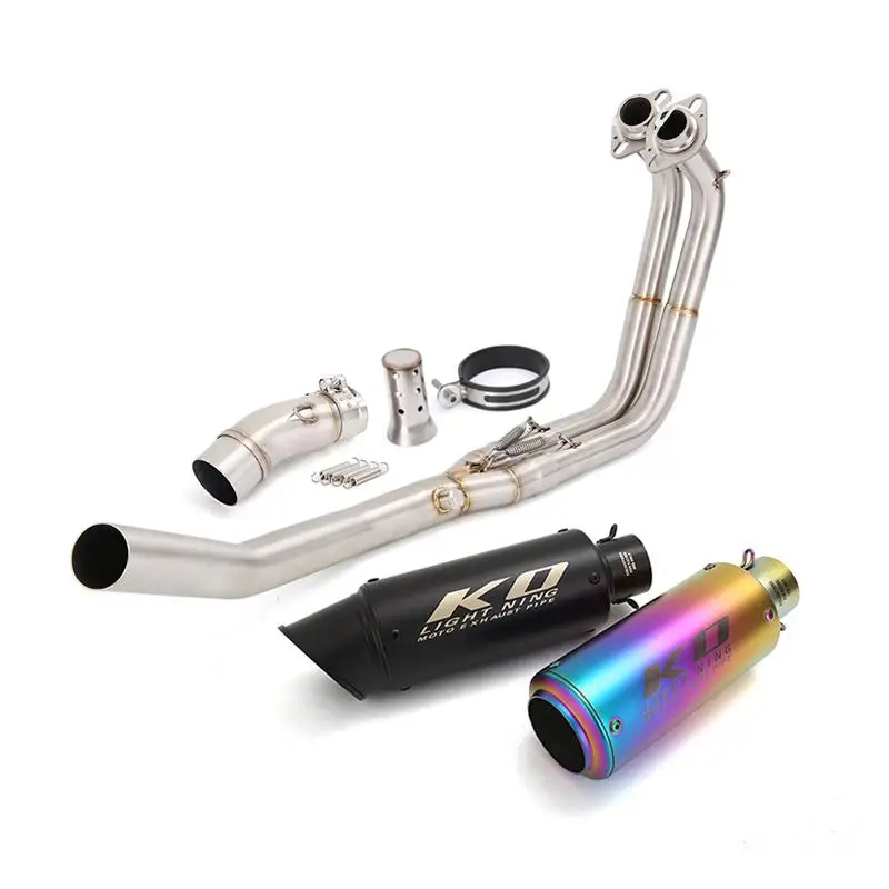 Slip On For Kawasaki Ninja 400 Ninja250 Z250 Z400 2023 2024 Motorcycle Full Exhaust System Front Link Pipe 51mm Muffler Silencer