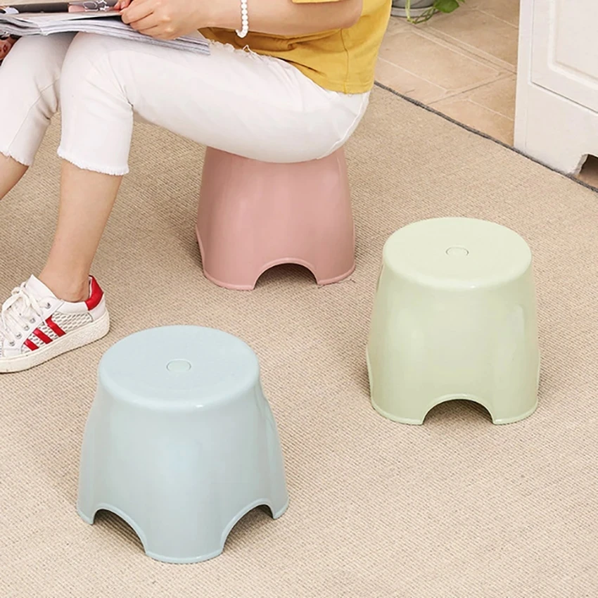 Bathroom Furniture Lovely Cartoon Stools Thicken Living Room Home Non-slip Bath Bench Stool Plastic PP Changing Shoes Stool