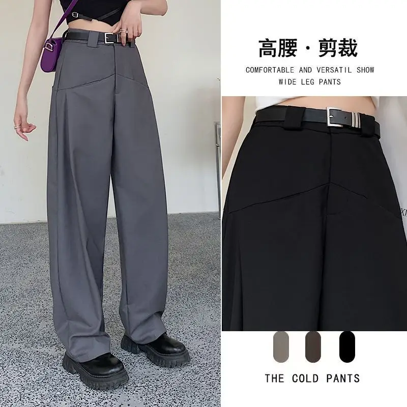 

Retro Pocket Design High Waist Wide Leg Casual Pants Women's Spring/summer New Versatile Harlan Pants