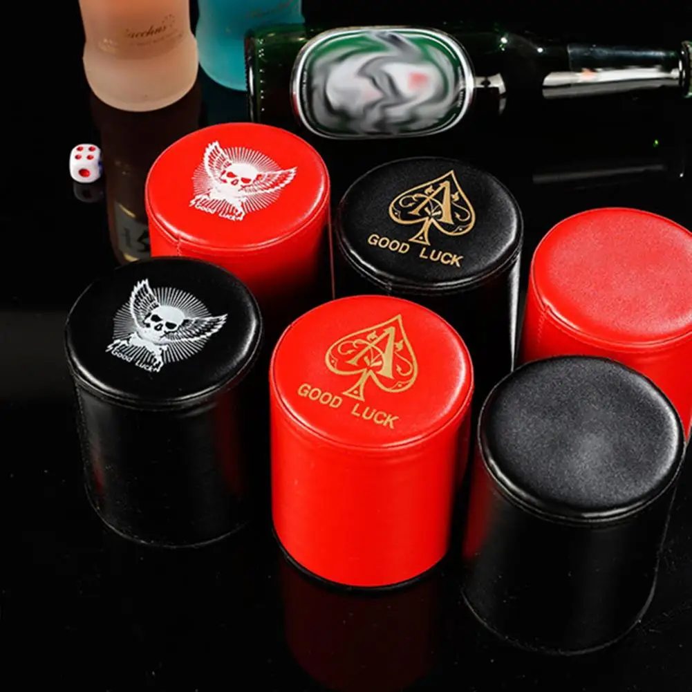 Dice Cup Set Silent Shaking Enjoy Noise-free Gaming With Felt Lining Large Diameter Dice Cup With Dice Faux Leather Dice Mug