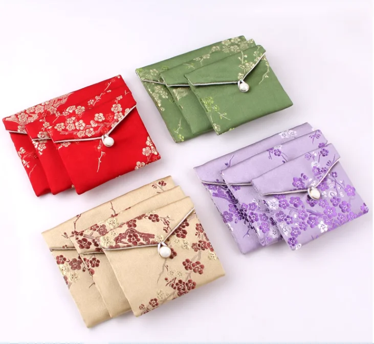 

Chinese Silk Brocade Small Purse Gift Bags for Bracelets, Necklace, Earrings, Ring Storage Pouches, Jewelry Packaging, 120Pcs