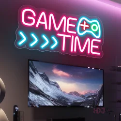 Sinal de néon para jogos, decoração de parede para quarto, sala de jogos, luzes neon, usb, festa, bar, clube, gamer, decoração de quarto, luzes noturnas de néon