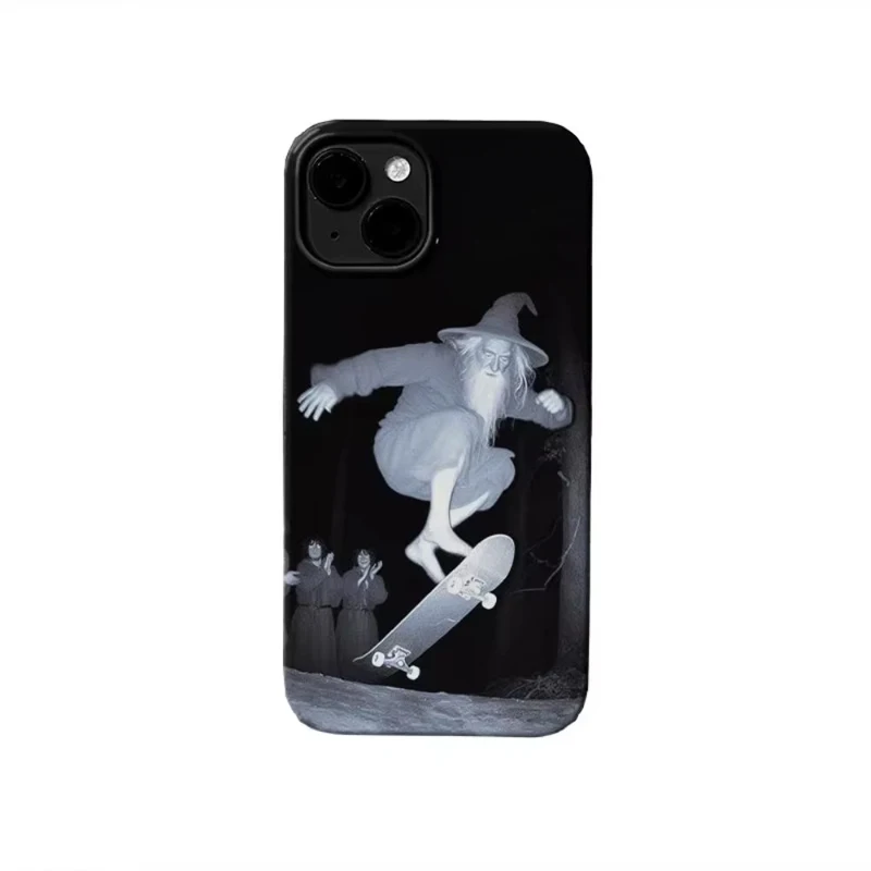 Whimsical Wizard Skateboarding Phone Case For iPhone 17 Air 16 Pro Max 15 14 Plus 13 12 Mini 11 Shockproof Silicone Back Cover view 4