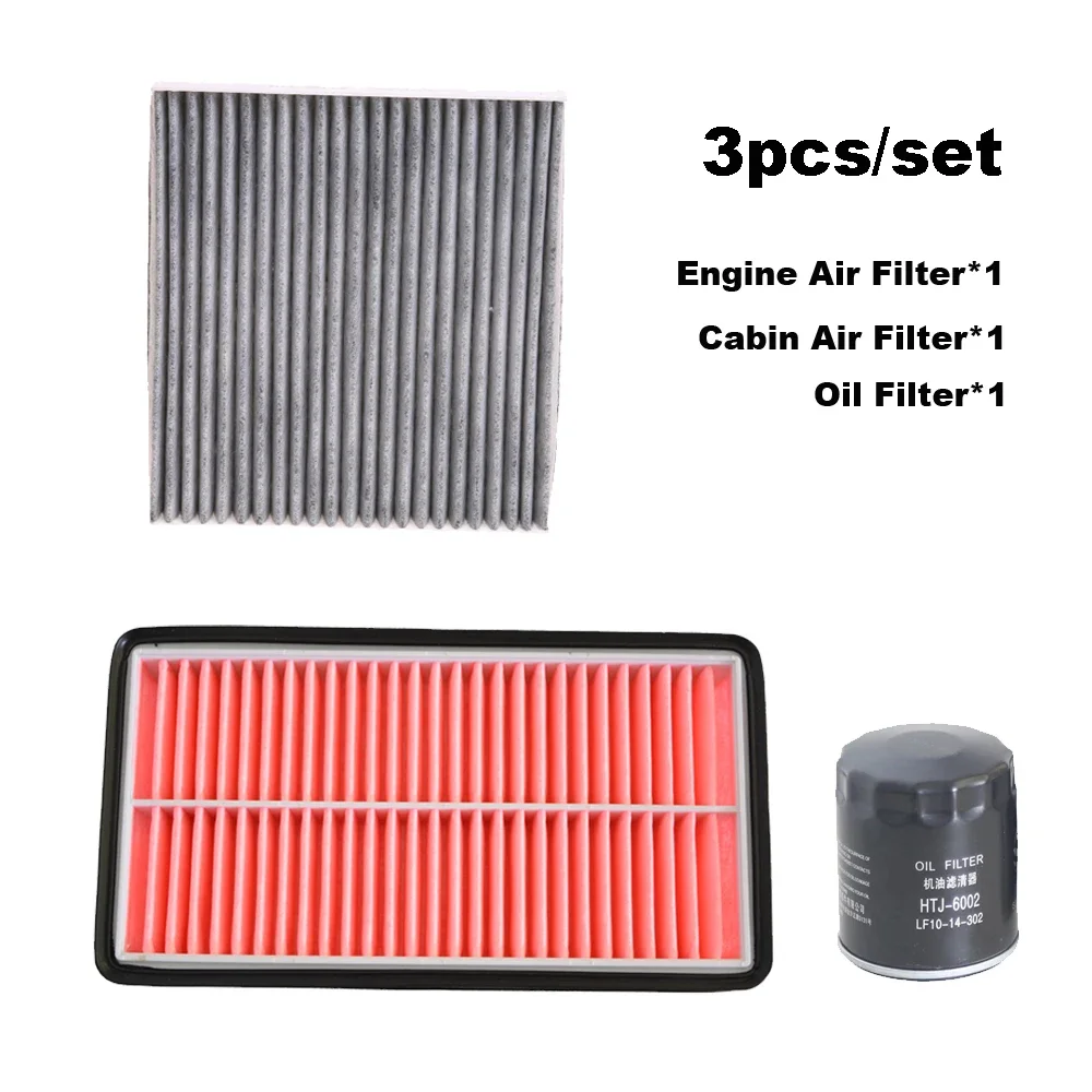 

Комплект из 3 фильтров для FAW BESTURN X80 2.0L 2013-2020 / B50 1.8L B70 2.3, Mazda 6 2.0L 2004-2015: воздушный, салонный и масляный фильтры.