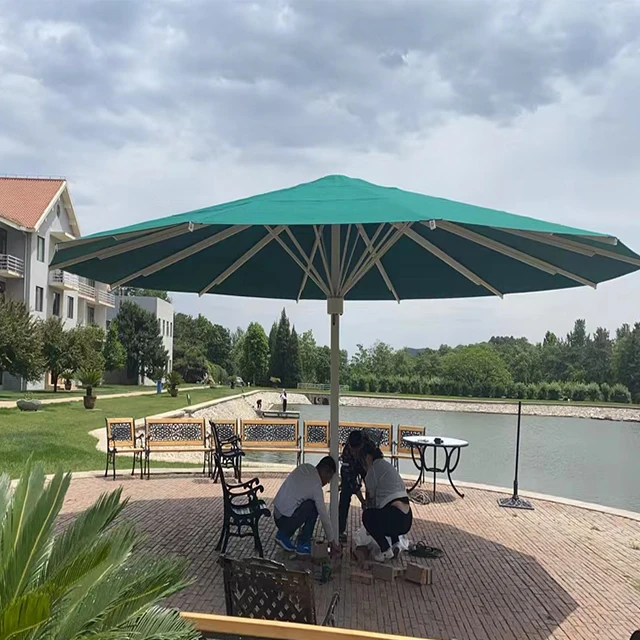 jj-Big Diameter 7m Outdoor Beach Aluminum Garden Parasol Umbrella Large Size Sun Garden Parasol Umbrella
