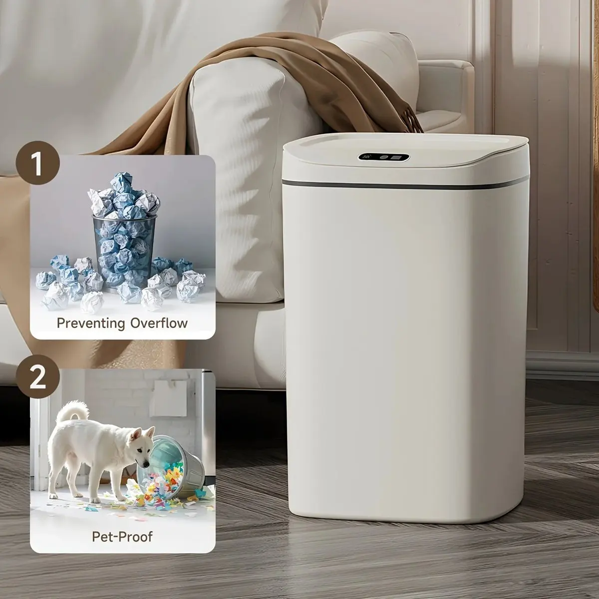 Advanced Intelligent Sensor Trash Can - Automatic Lid Opening, Odor-Sealing Garbage A