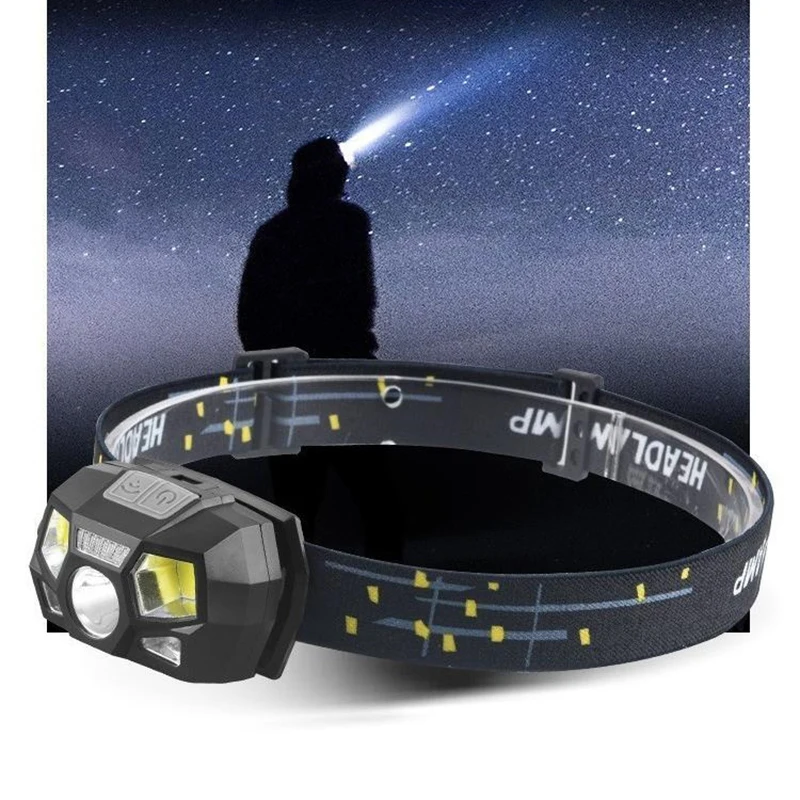 1PCS Tactical FAST MICH Helmet Light Signal Light Sensor Headlamp USB Charging Waterproof Light Hunting Fishing Headlight