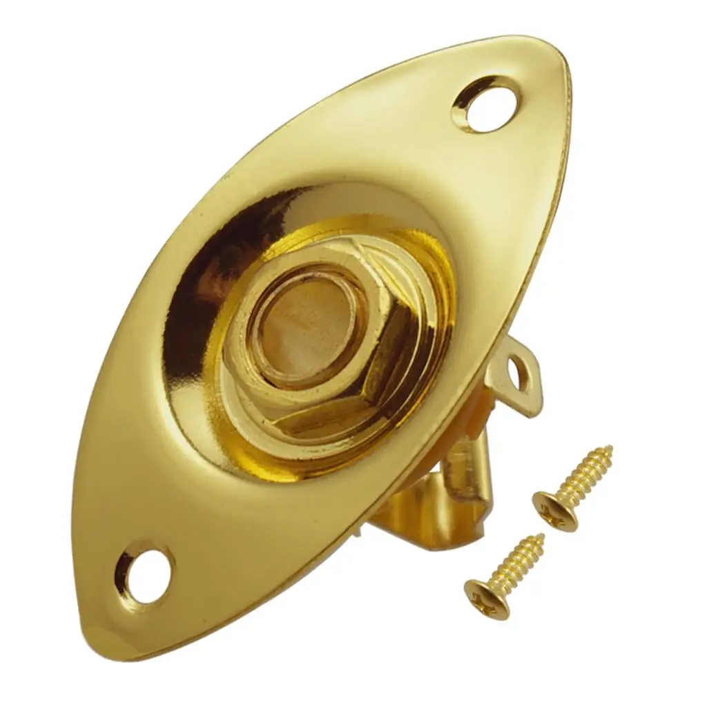 Electric Guitar Output Jack Metal Oval Plate Socket Bass Jacket Plug Replacement for Guitar Upgrade