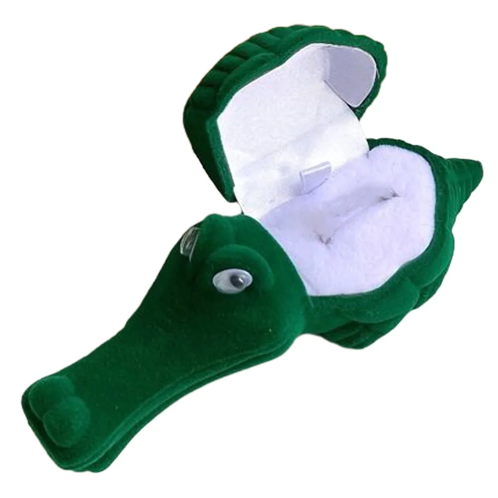 Alligator Jewelry Box Cute Portable Rings Storage Box Small Lightweight Jewelry Organizer Case for Earrings Necklaces Table