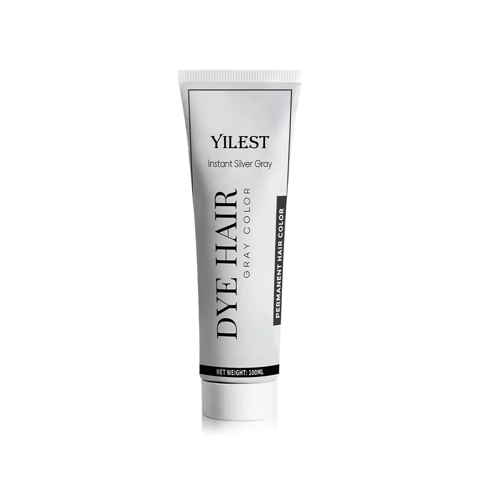YILEST Silver Gray Hair Dye Cream - 100ml, Aromatic Formula for Damaged & Gray Hair Coverage
