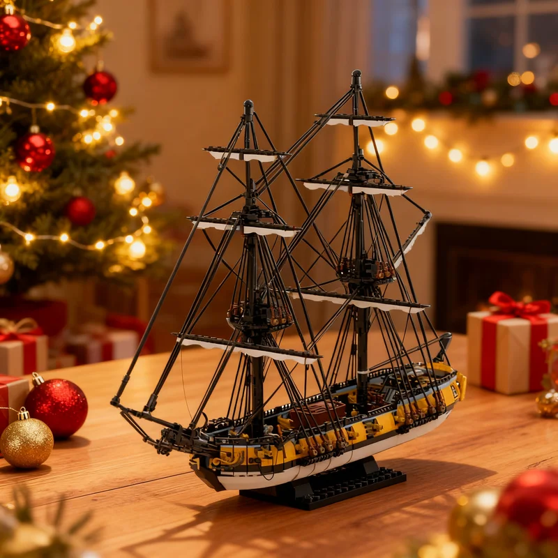 3233pcs MOC Pirates Sloop War HMS Challenger Model Building Blocks Toy Construction Christmas Gift Birthday Display Collection