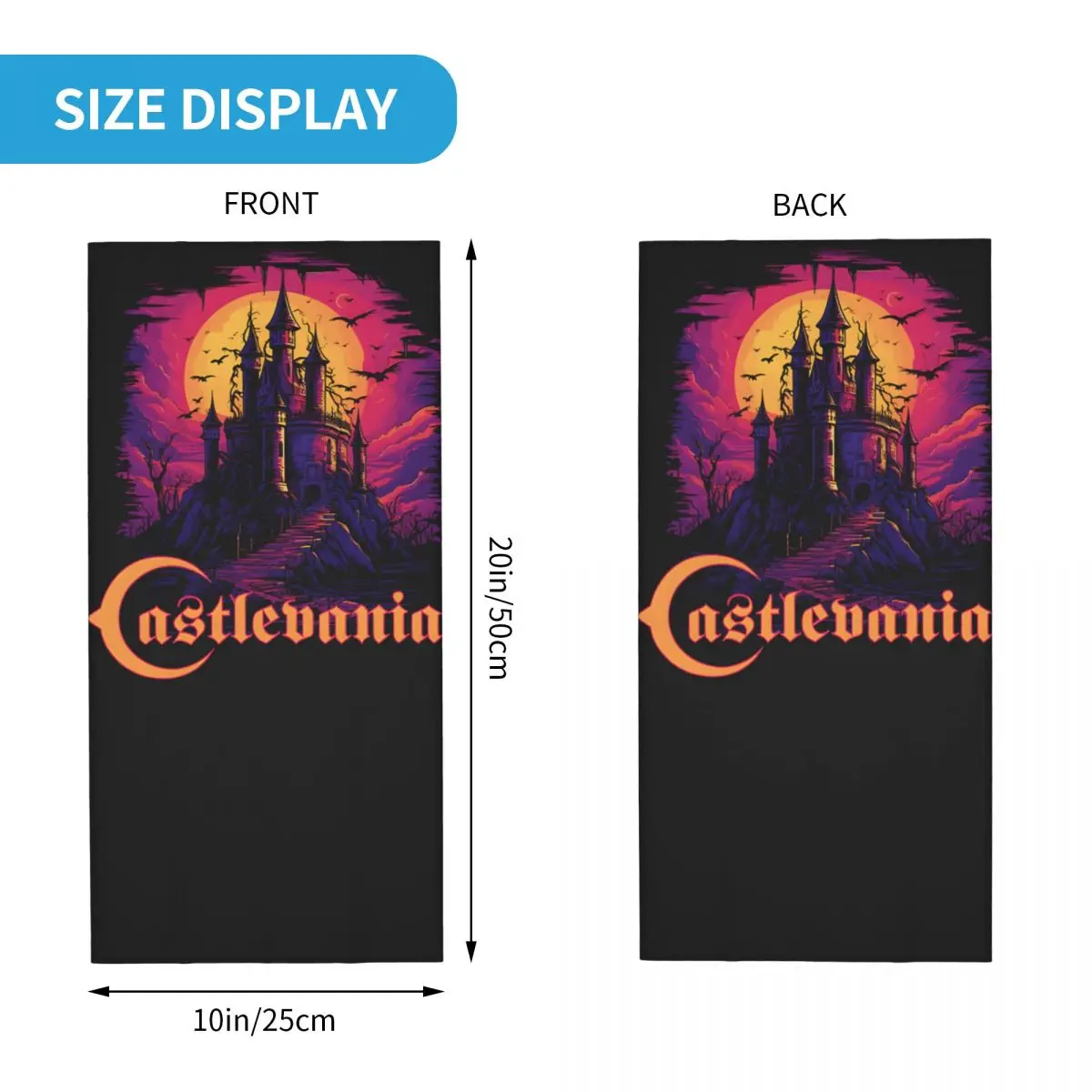 Castlevania Vaporwave Bandana Neck Gaiter Printed Motorcycle Club Castlevania Wrap Scarf Balaclava Cycling Unisex Adult Winter