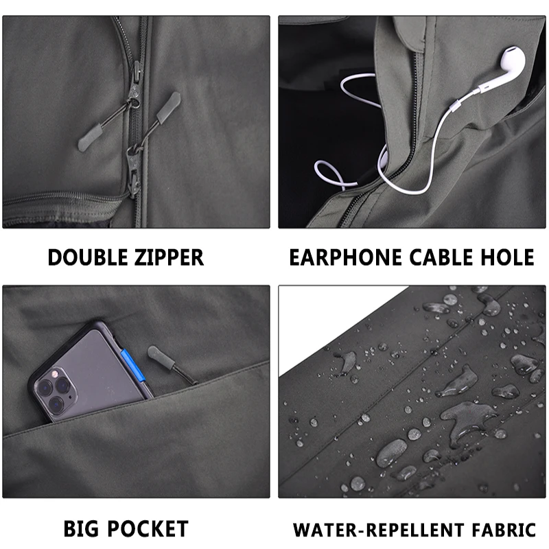 HAN WILD Chaqueta táctica militar impermeable transpirable hombre - imagen 3