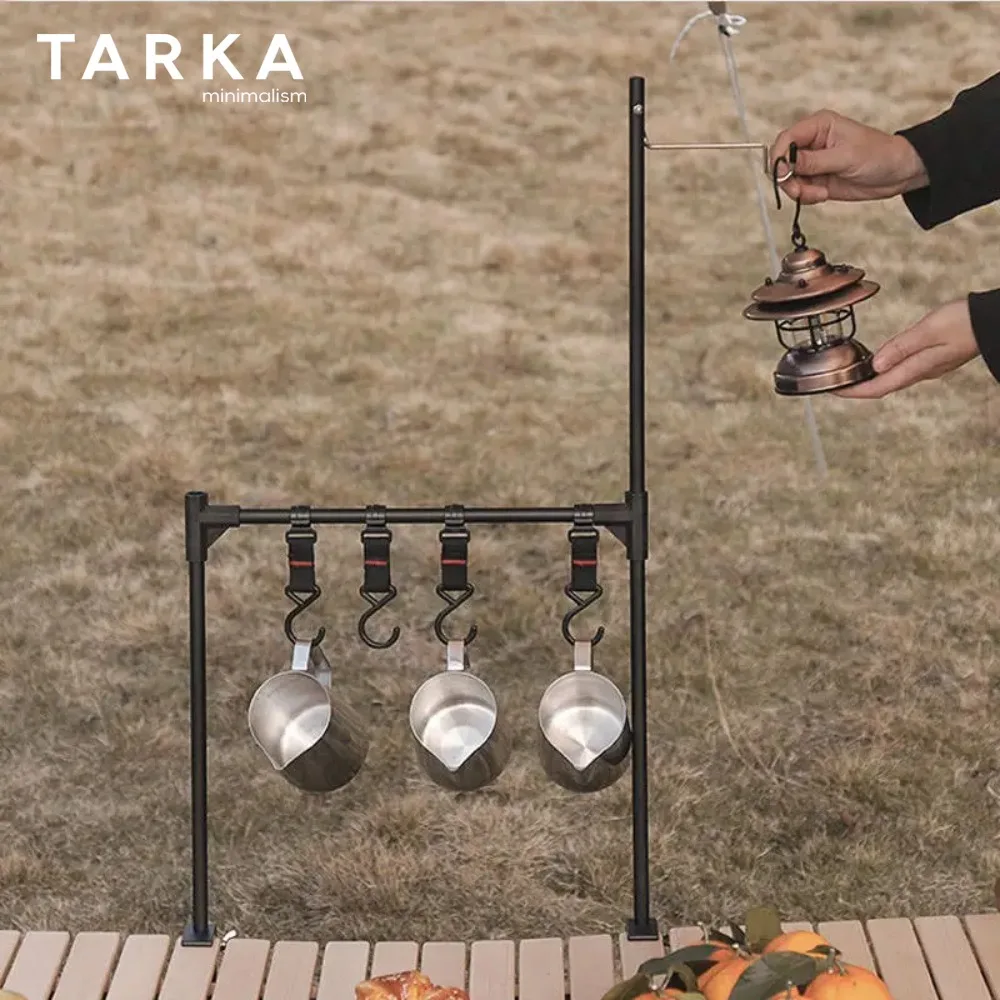 TARKA Camping Lantern Stand Outdoor Detachable Portable Light Shelf Hanging Hook Ultralight Direction and Length Adjustable Rack