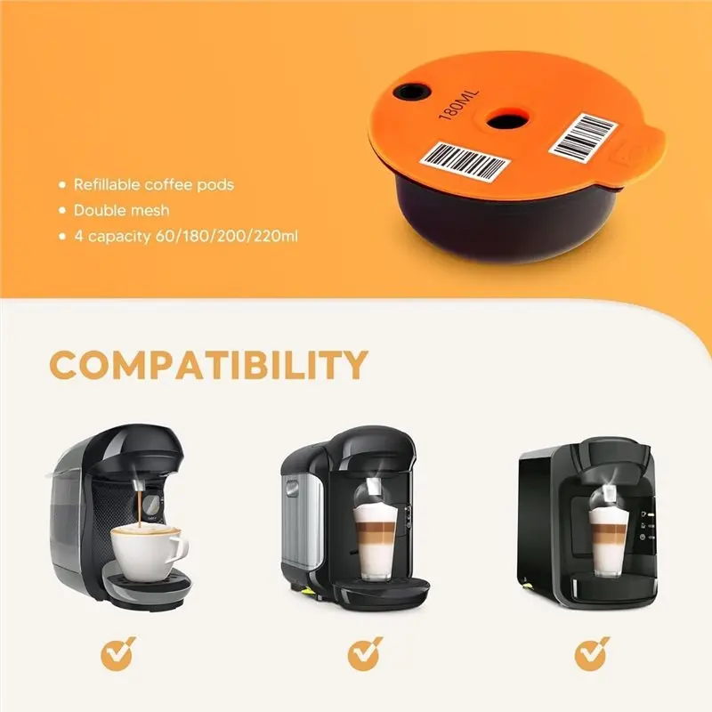 [Annual Specials] For BOSCH-S Machine Compatible Reusable Pods Tassimo Coffee Capsule Filters Silicone Lid Capsule Cup Bean Pod