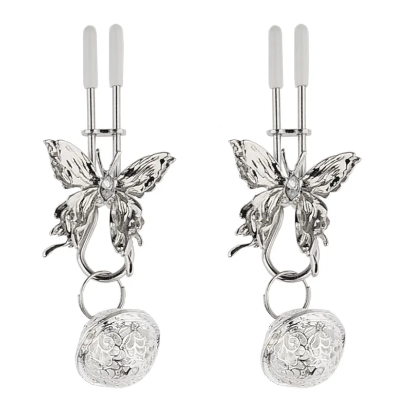 Giocattoli del sesso sm per adulti campana in metallo plug anale noce Gong Ling bottone a farfalla clip per seno clip per seno di lusso leggero di fascia alta