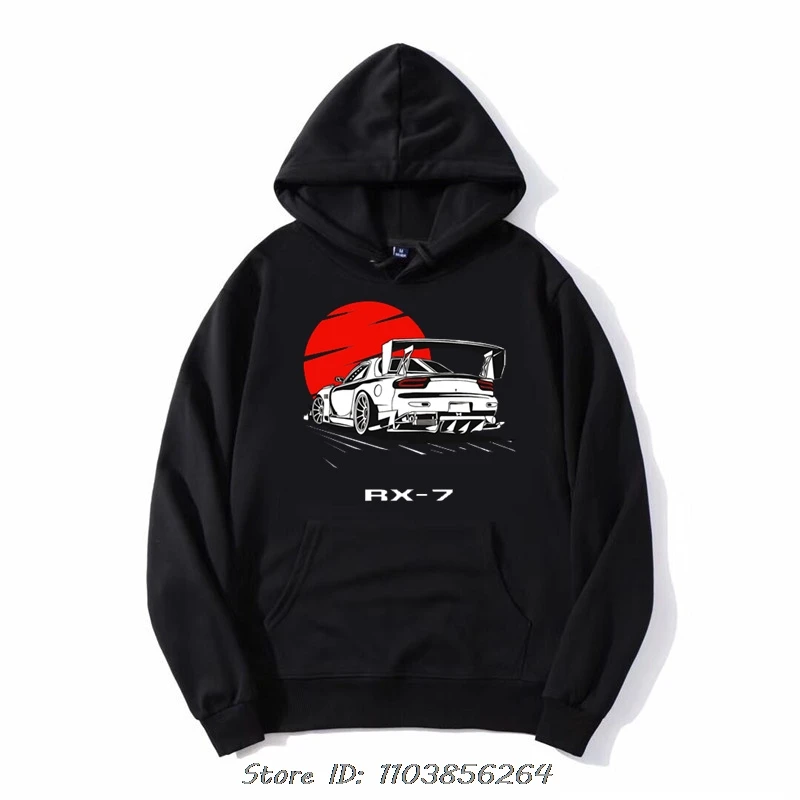 Initial DDrift Racing Rx-7 Oversized Hoodie Takumi Fujiwara Rx 7 Jdm Pullover Sweatshirt zip up Streetwear Tops Hoody Jacket