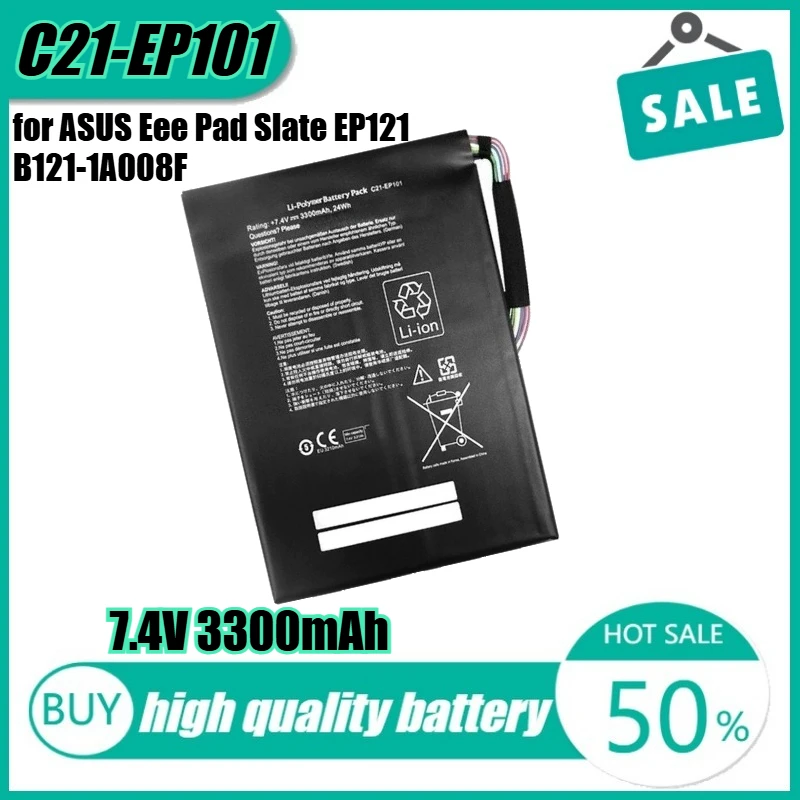 

7.4V 3300mAh 24Wh C21-EP101 Laptop Battery for ASUS Eee Pad Slate EP121 B121-1A008F B121-1A001F