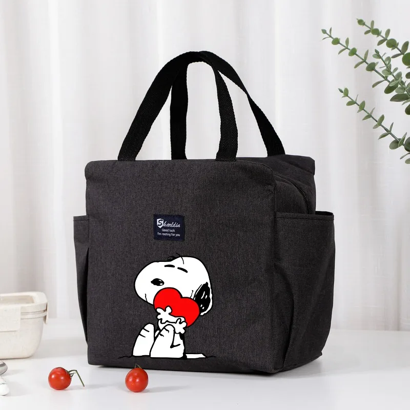 Snoopy Portable Lunch Drink Carrier Insulated Bag Fresh Cooler Pouch Food Thermal Box Tote Picnic Container Bags Cute Kids Gift