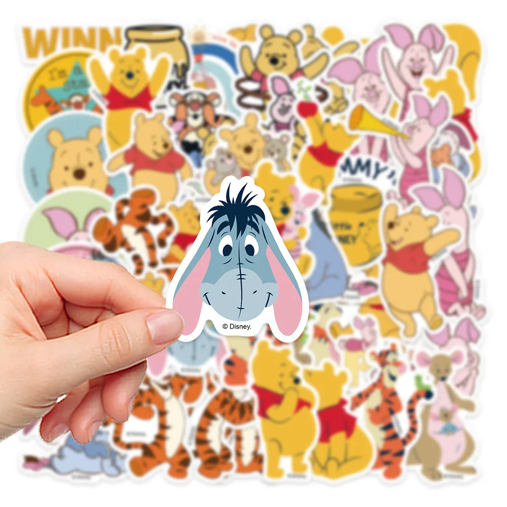 Pegatinas de dibujos animados de Disney para niños, pegatinas de Winnie The Pooh, grafiti lindo, equipaje, portátil, decoración impermeable, regalo