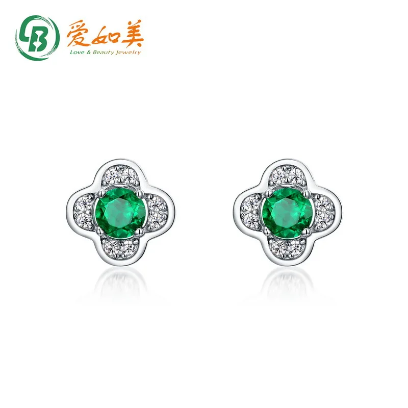 

Новые серьги из 18-каратного золота PT950, платиновые, посеребренные, 7-слойные золотые серьги с изумрудом для женщин, высококачественные серьги с четырьмя листочками клевера