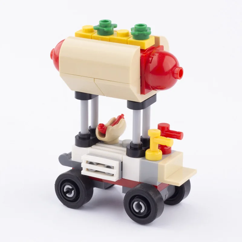 MOC City Series Scene Building Blocks Flower Shop Garden white poplar Men\'s restroom DIY Kids Toys Park Bench Street Lamp Toys