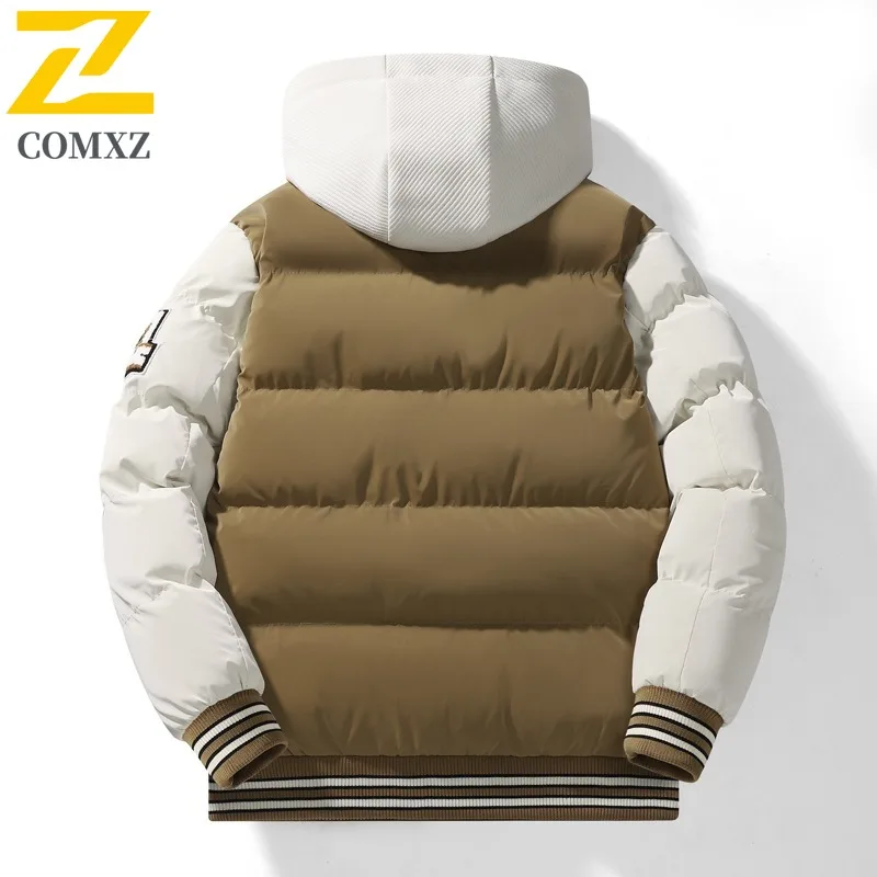 COMXZ 2025 Mens Womens Detachable Lined Thickened Winter Jacket Warm Tactics Waterproof and Windproof Outdoor Sports Coat