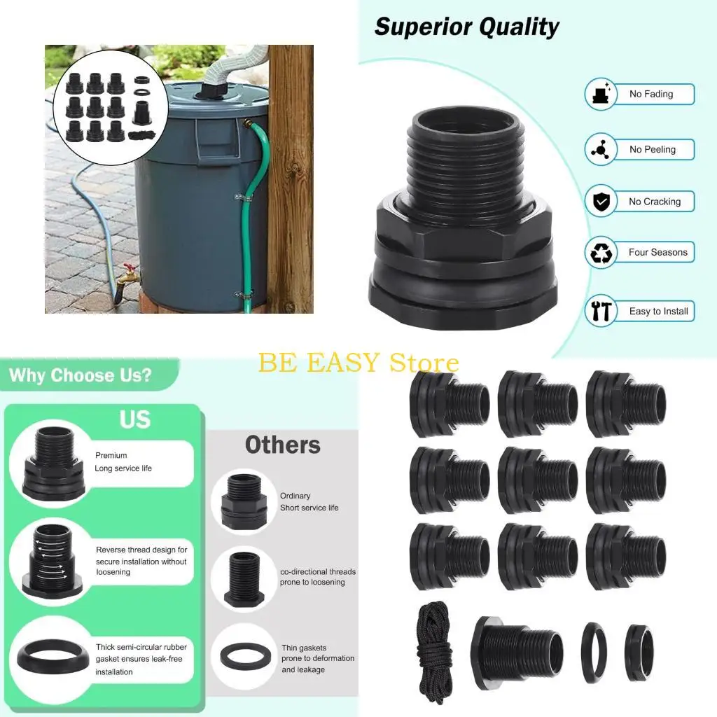 E28F Garden Hose Repair Fitting With Leakproof Rubber Gaskets For Sealing On Bucket